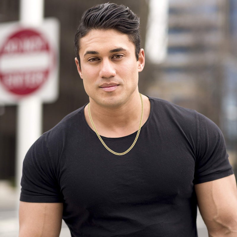 LIFETIME JEWELRY 4.5mm Curb Link Chain Necklace for Women & Men 24k Gold Plated (20.0) - Image 3